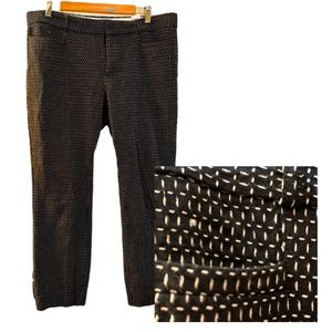 BR Size 12 Women’s Slacks, Black with Embroidered Pattern, EUC